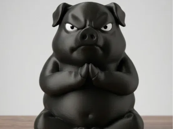 Moody Meditating Pig
