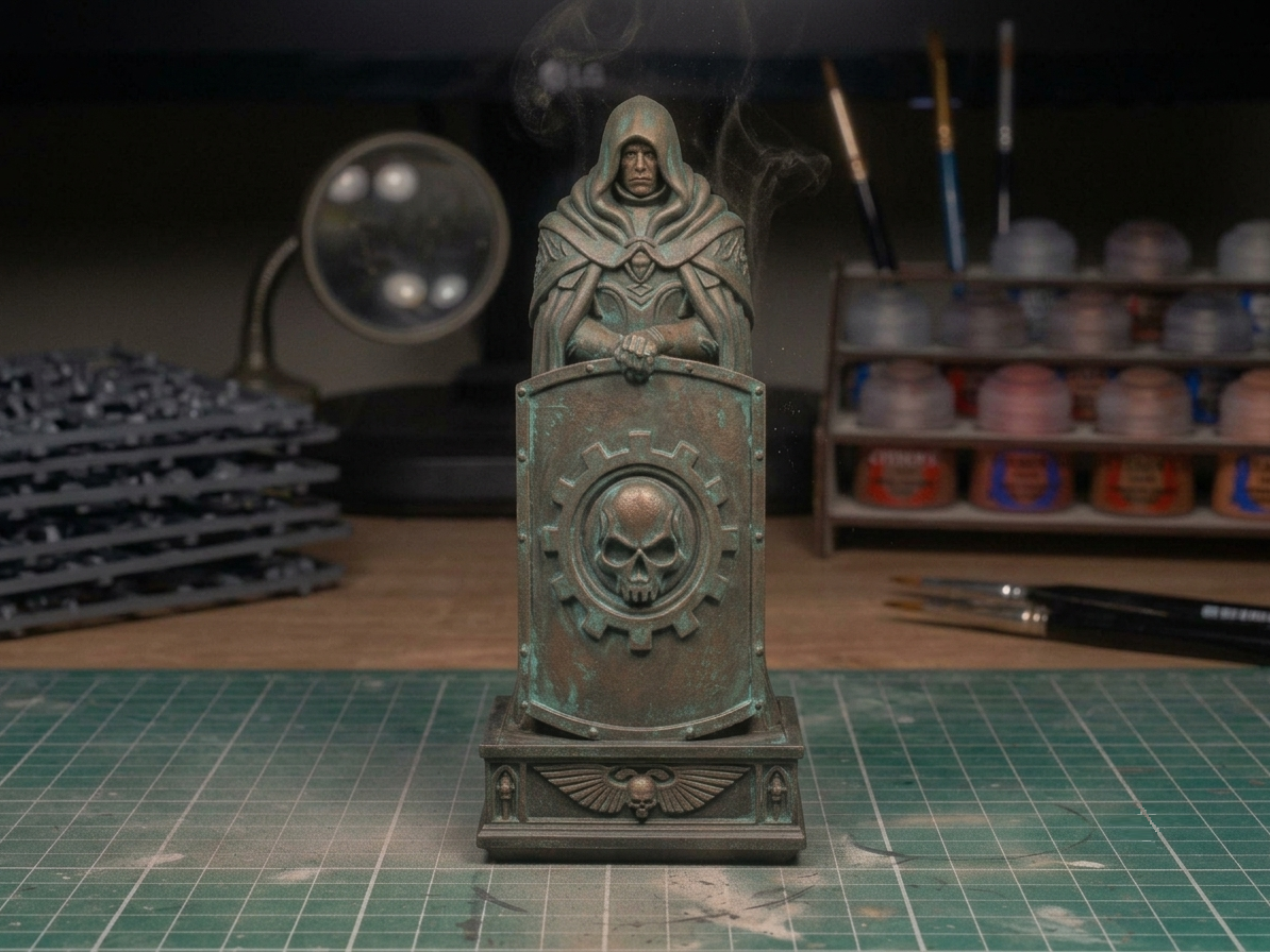 Grimdark Sci-Fi Hooded Statue II Wargaming Terrain - 1