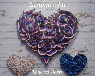 Customizable Layered Heart