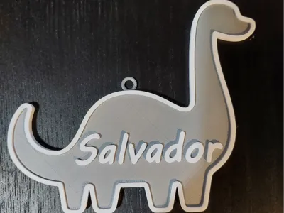Dinossaur Pendant (Costumizable name)