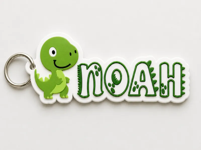 Noah's dino name tag