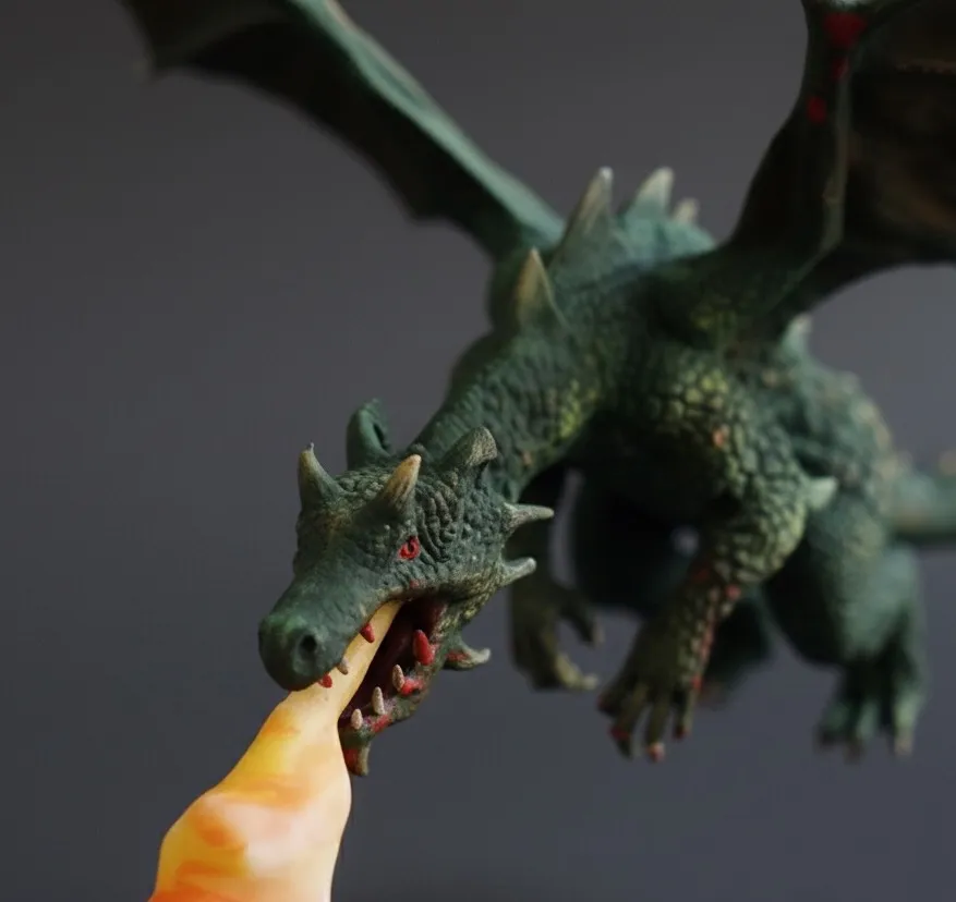 Dragon breathing fire lamp view 3