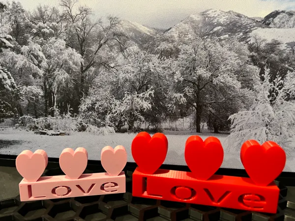 Plaque Love — trois cœurs Saint-Valentin