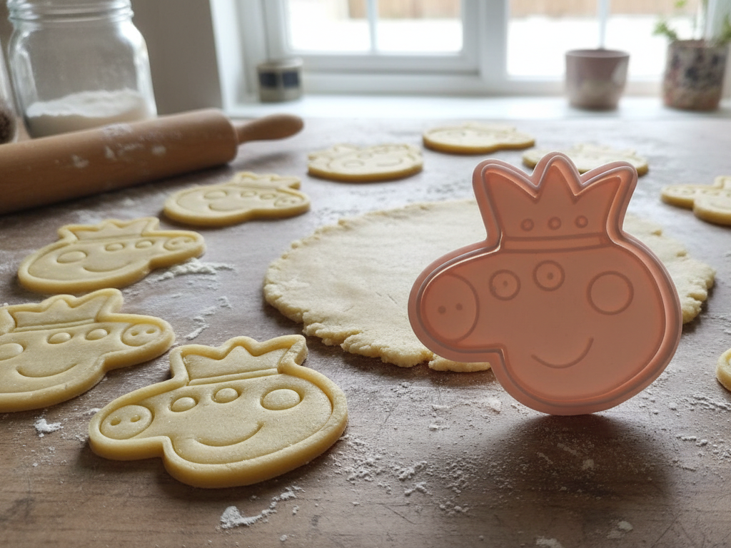 Cortante Peppa Pig con corona Reina Cookie Cutter 