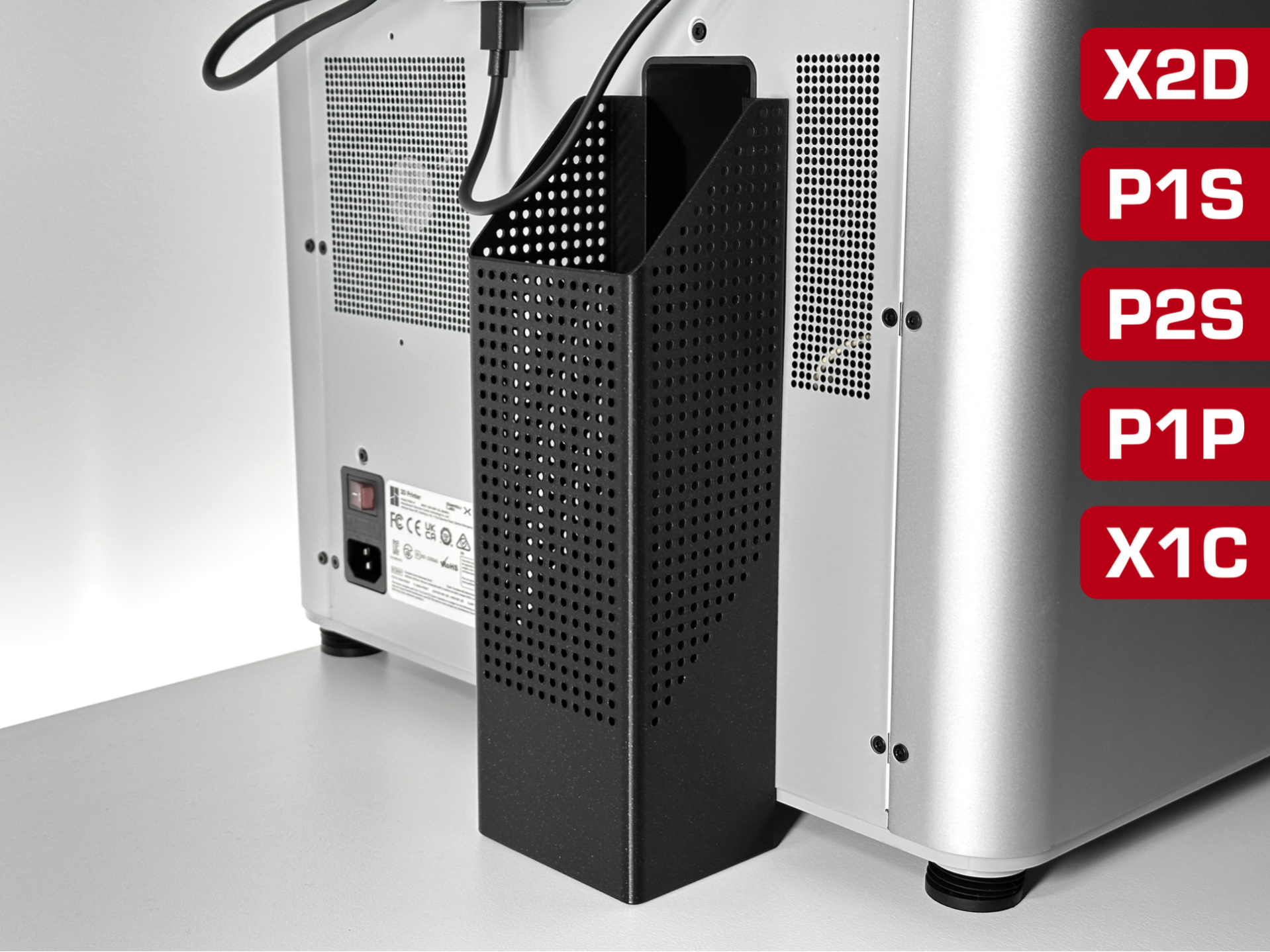3Dプリント HiDock P1 ケーブルホルダー付き保護ケース v2 - 無料3D