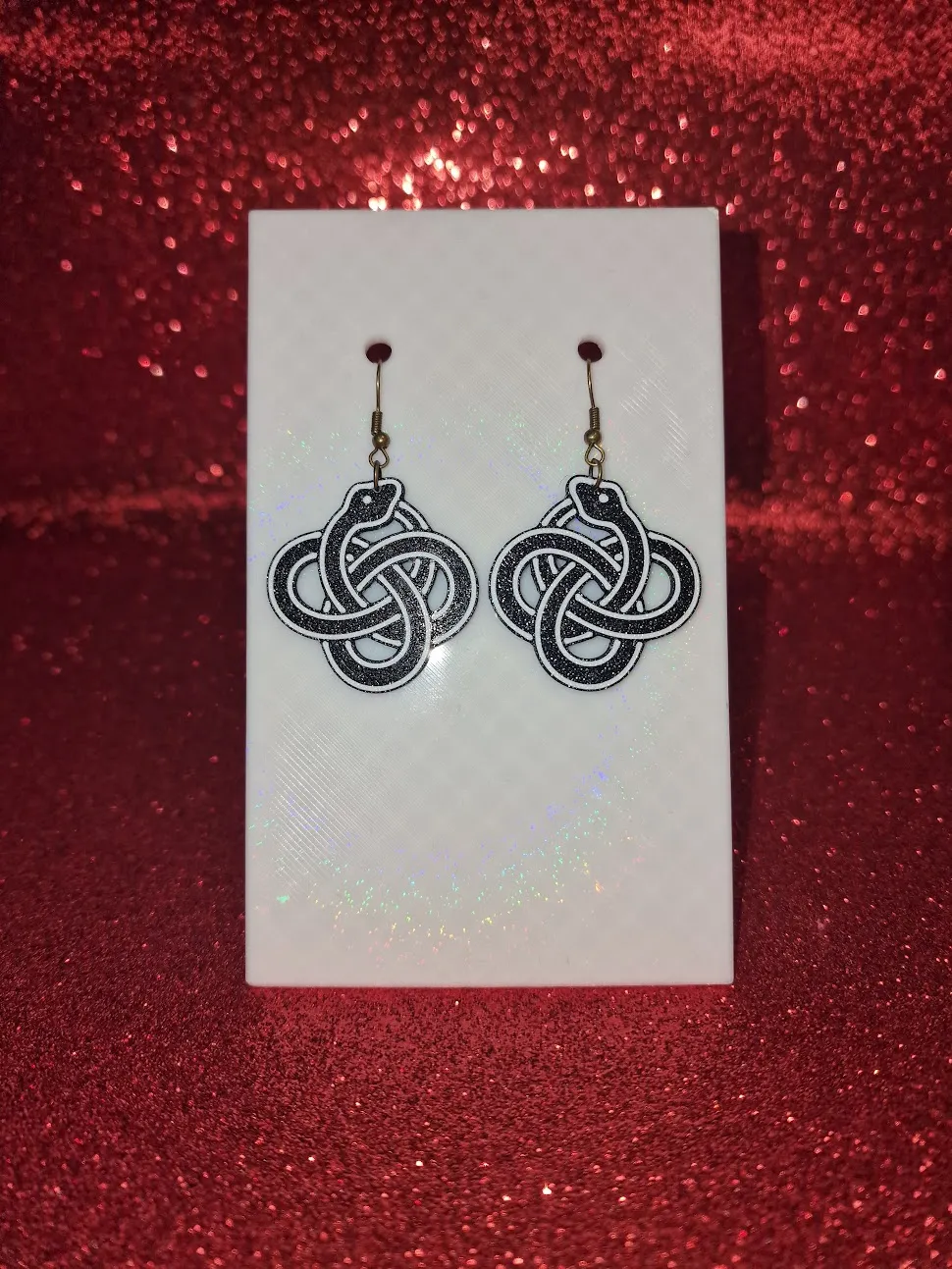 Celtic snake earrings view 2