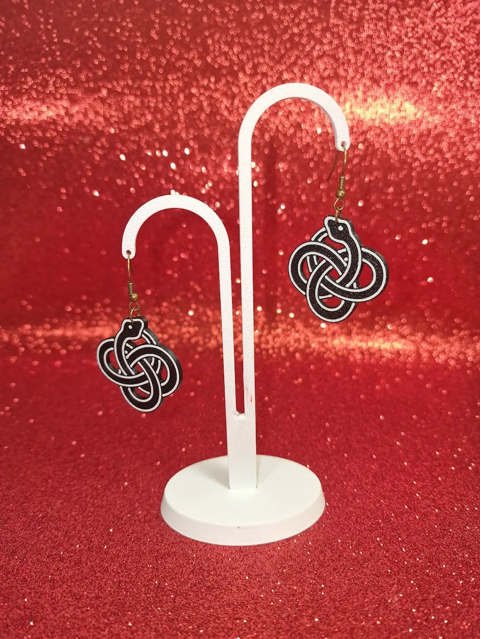 Celtic snake earrings view 3