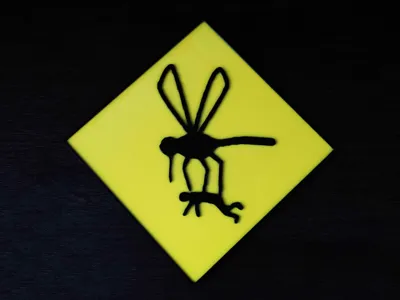 Dangerous mosquitoes ahead sign