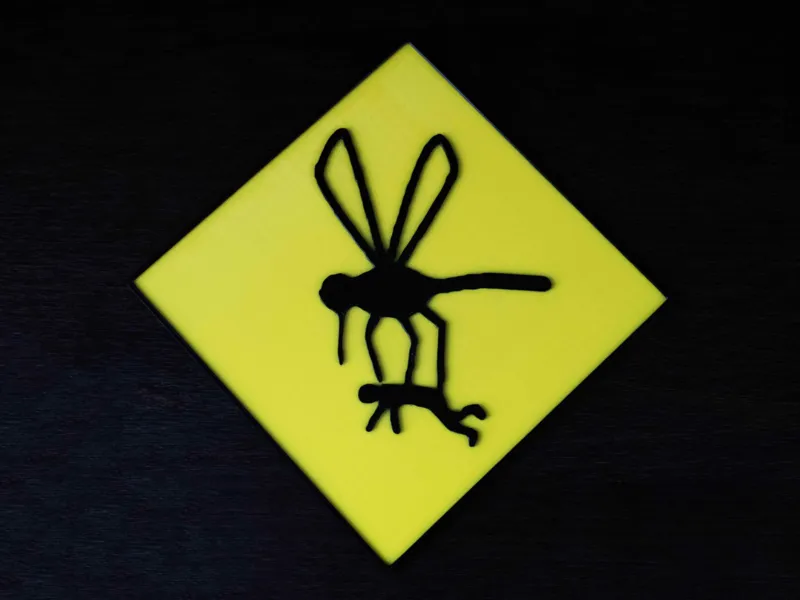 Dangerous mosquitoes ahead sign