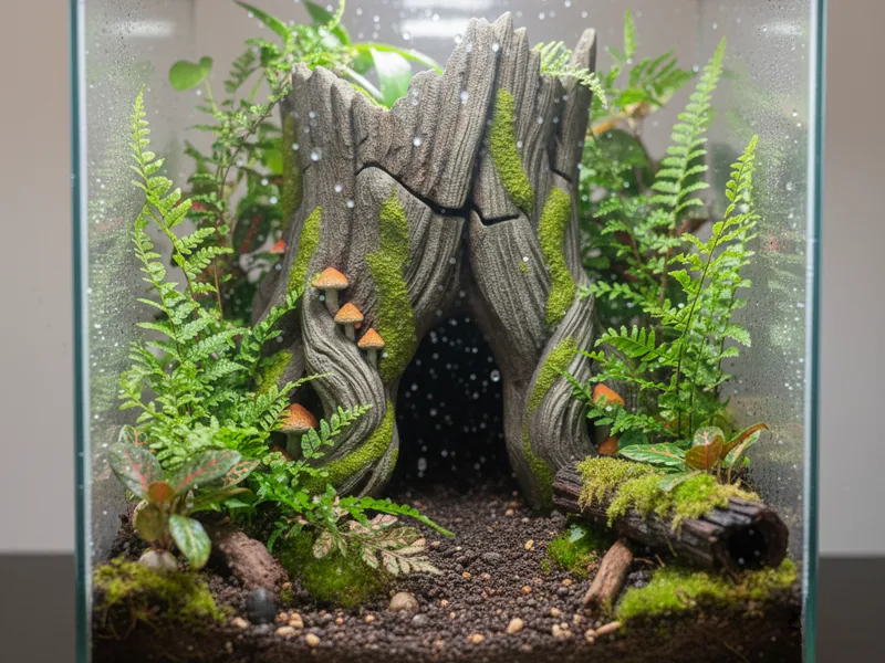 Hollow Tree Stump Hide with Mushrooms | Tropical