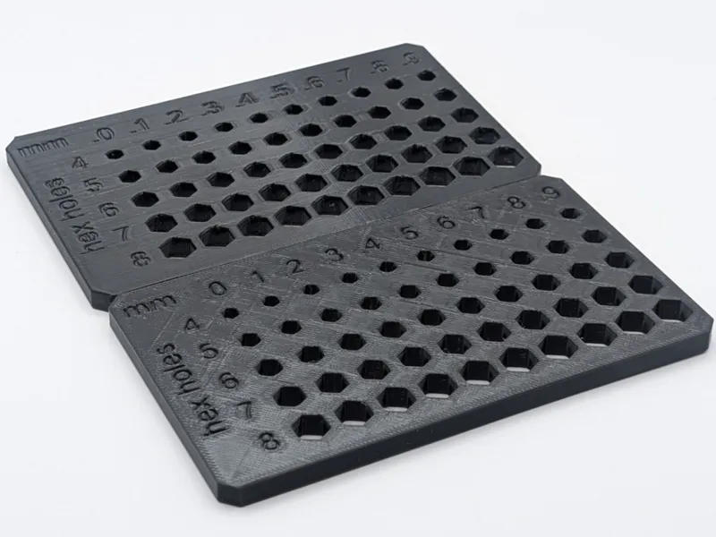 Hex Holes Tolerance Gauge 4-8mm (M2-M5 nuts)