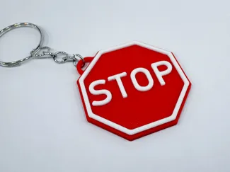 Stop sign keychain dual color no-ams needed