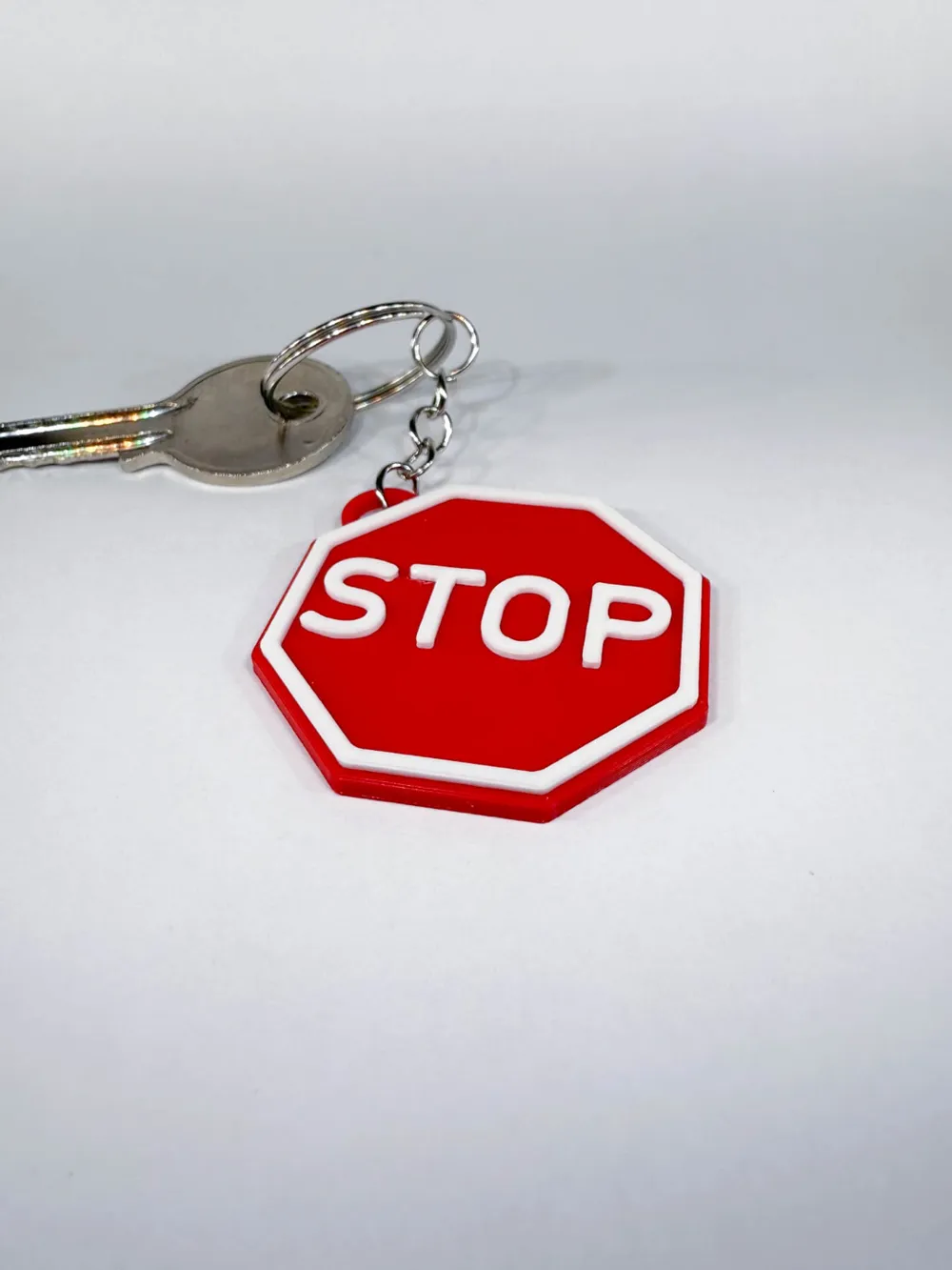Stop sign keychain dual color no-ams needed by konstantin503 - MakerWorld