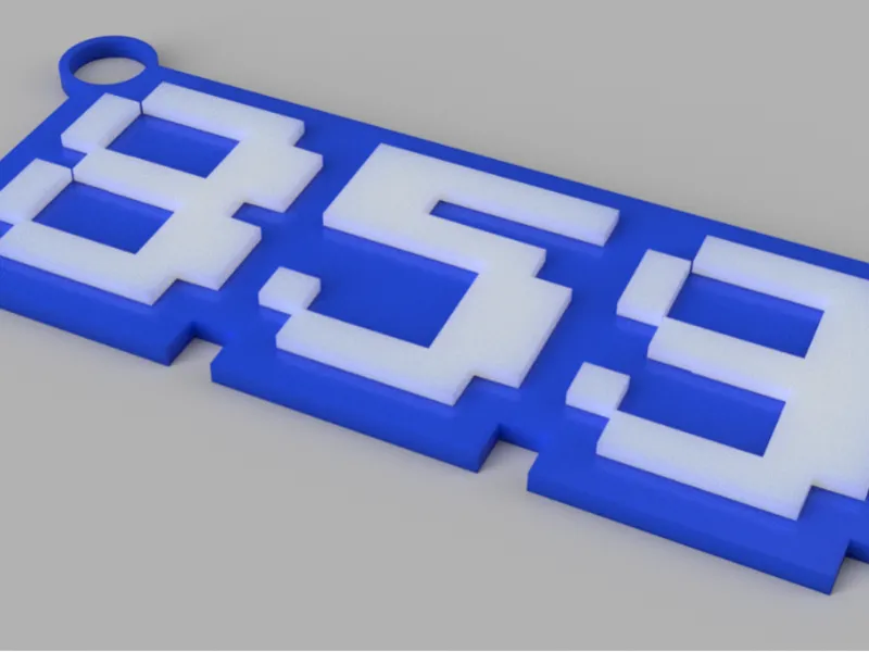 8-Bit 859 Area Code Keychain