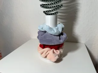 Hair Tie, Scrunchie Holder Integrated Brush Holder