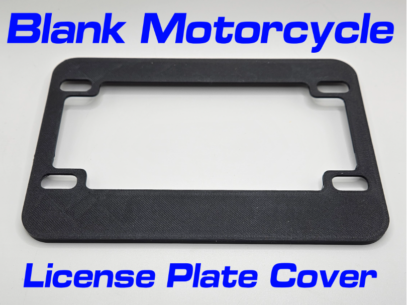 Motorcycle License Plate Cover Frame Blank