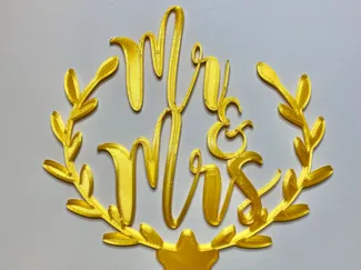 Mr & Mrs wedding anniversary married cake topper