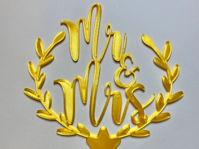 Mr & Mrs wedding anniversary married cake topper