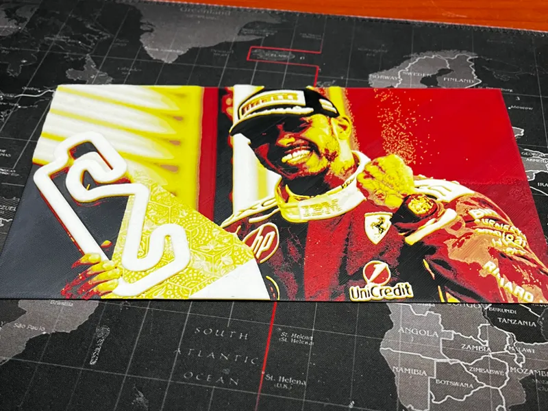 Lewis Hamilton First Ferrari Win  Hueforge Art