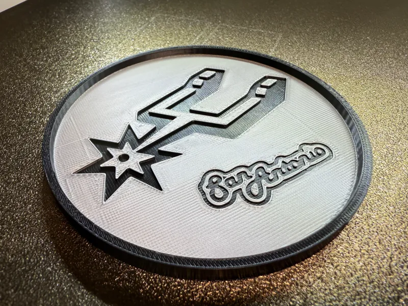 SA Spurs Coaster w/ Rim