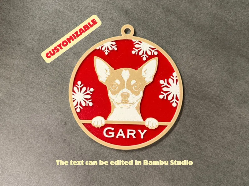 Smooth Coat Chihuahua Christmas Ornament