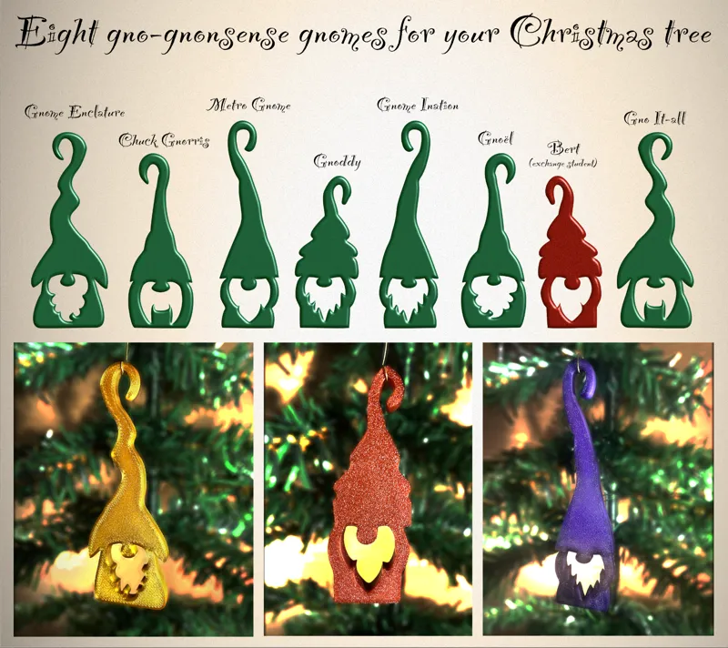A set of Christmas gnome decorations