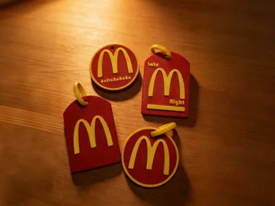 McDoor: McDonald's Mark · Six Ornaments | Keychain VS Refrigerator Magnet | BaDaBaBaBa Melody | Late-Night McDonald's Never Closes