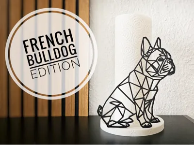 French Bulldog paper towel holder