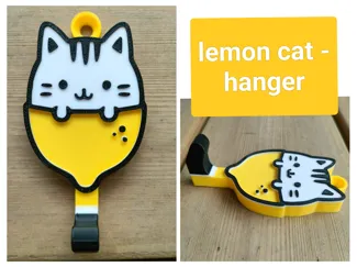 Lemon cat - hanger, Kitty & Fruitie series