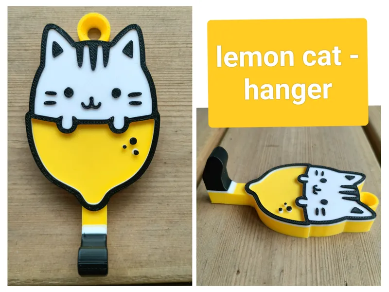 Lemon cat - hanger, Kitty & Fruitie series