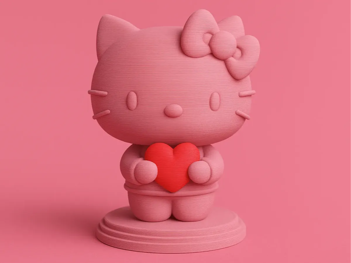 Hello Kitty with Heart - Free 3D Print Model - MakerWorld
