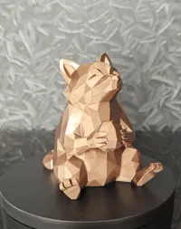 Raton laveur low poly tenant une sphère — photo 2
