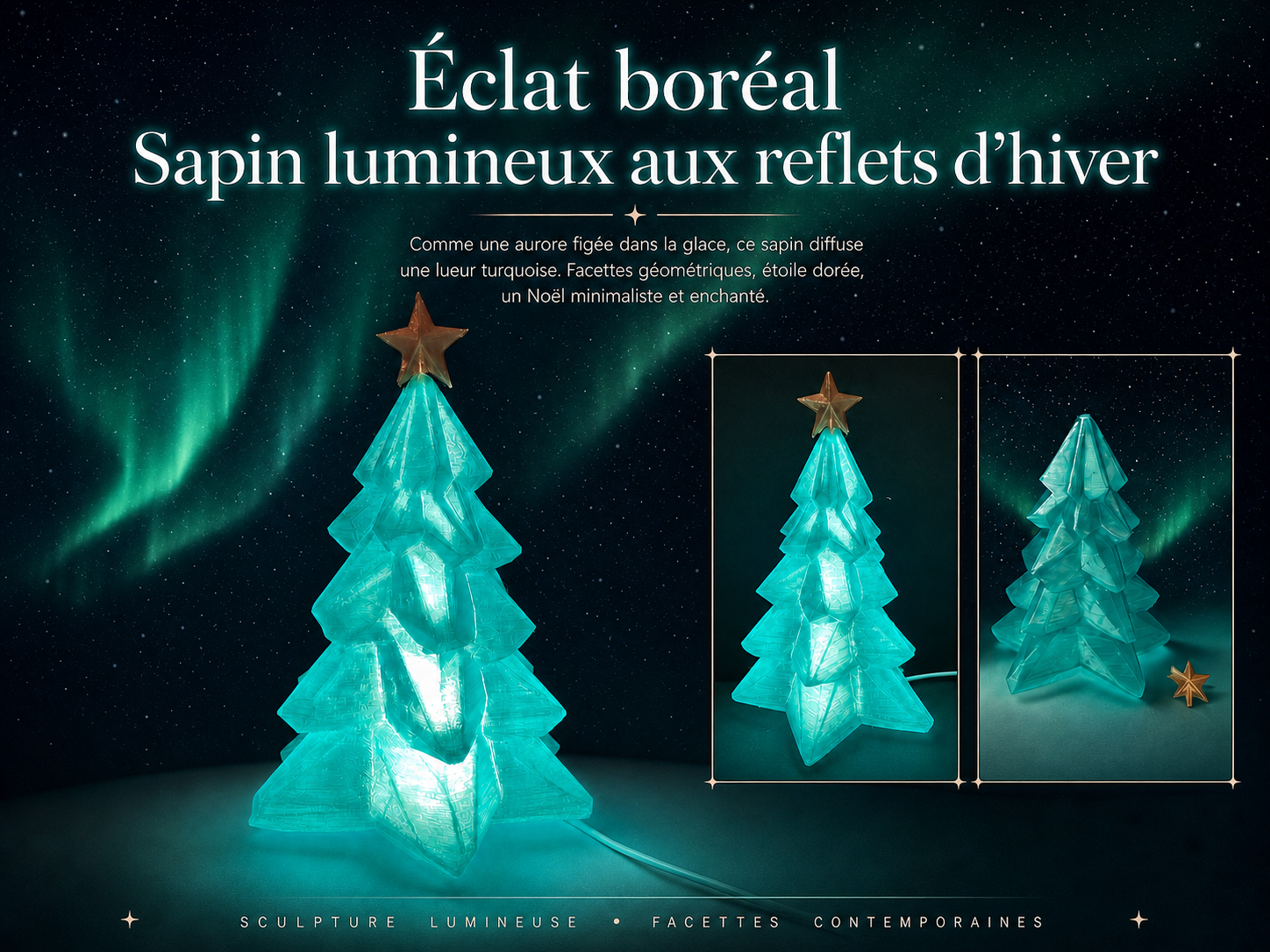 Éclat boréal - Sapin lumineux aux reflets d’hiver
