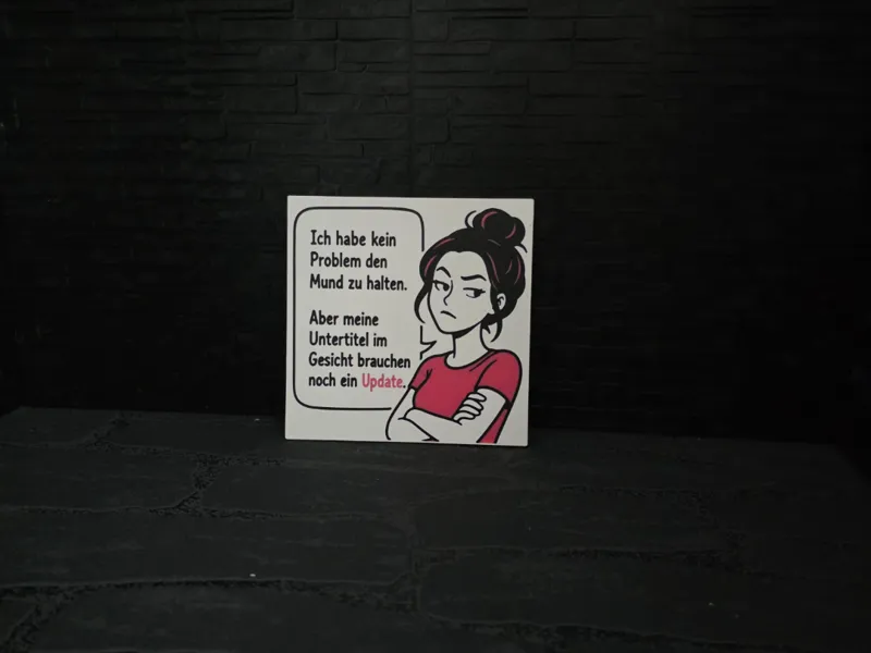 Kühlschrankmagnet Schild "Gesichtsupdate"