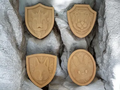 Animal theme mini shield badge