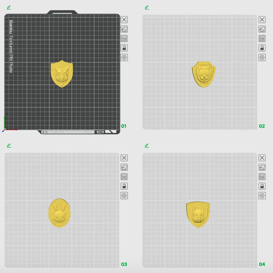 Animal theme mini shield badge - Free 3D Print Model - MakerWorld