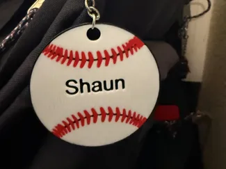 Simple Baseball Softball Name Keychain