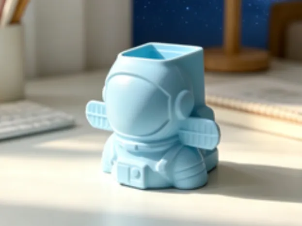 Astronaut-themed creative pen holder figurine