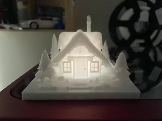 Cozy Snow Covered Log Cabin - Tea Light