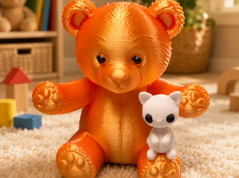 Cute Teddy with Toy Kitten 