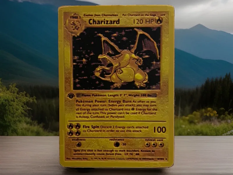 1st Edition Charizard Card Hueforge -  4 Colors