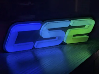 CS2 Logo Light Box Counter Strike 2 Logo Sign RGB - Free 3D Print Model ...