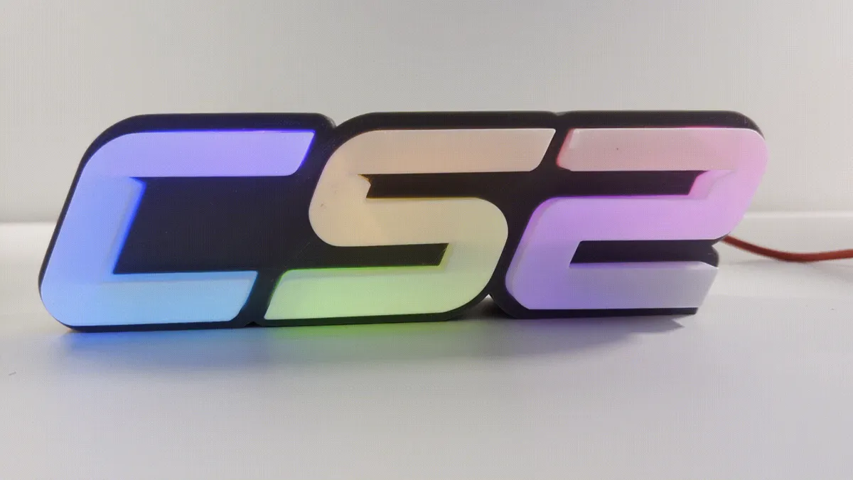 CS2 Logo Light Box Counter Strike 2 Logo Sign RGB - Free 3D Print Model ...