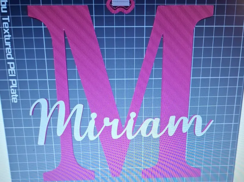 Lettera M con nome Miriam