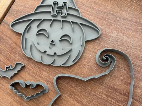 Cortador para modelado: Halloween Pumpkin Witch – Clay Cutter & Stamp Set — referencia de MakerWorld