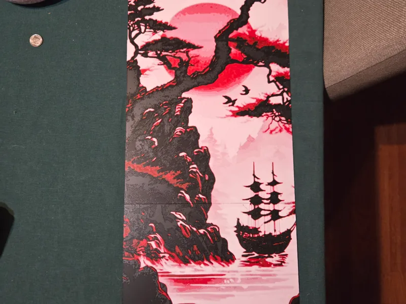 Japanese Mountain Landscape Multipart Hueforge