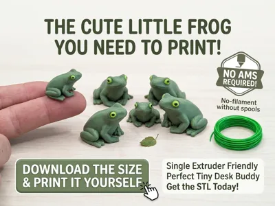 Cute Mini Frog – Tiny Desk Buddy, No AMS Required