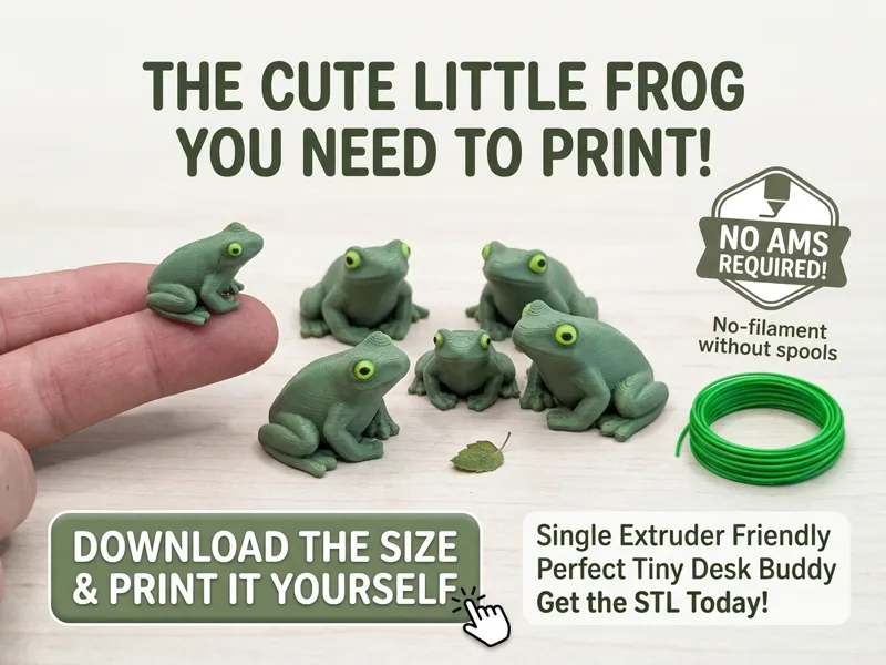 Cute Mini Frog – Tiny Desk Buddy, No AMS Required