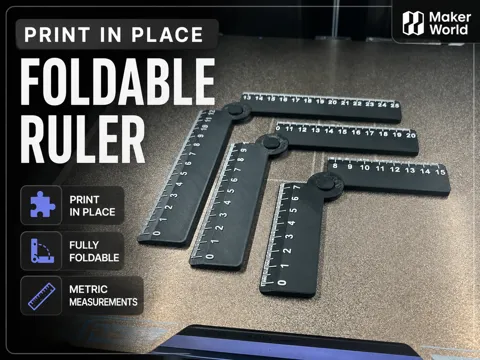 Modelo para impresión 3D: Klapplineal — Print-in-Place, 15 / 20 / 25 / 30 cm — referencia de MakerWorld