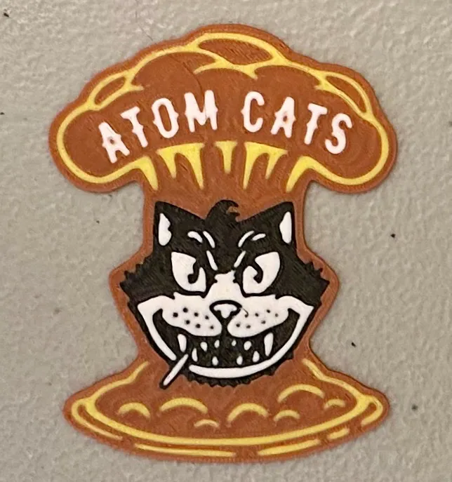 Multicolor Atom Cats Logo Magnet